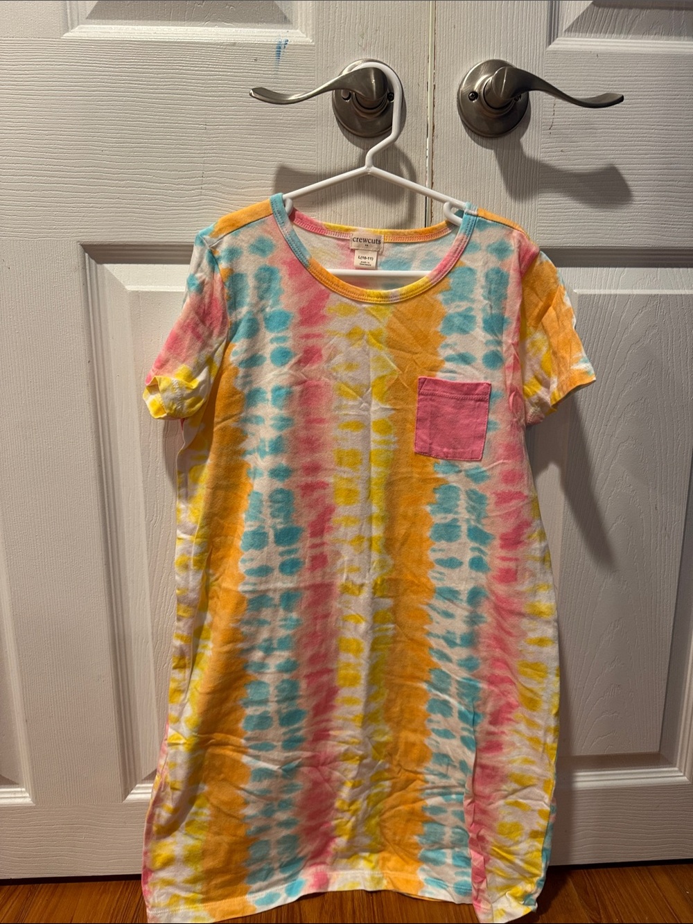 Crew cuts Tie-Dye Pocket Tee Dress with Pink Pocket
